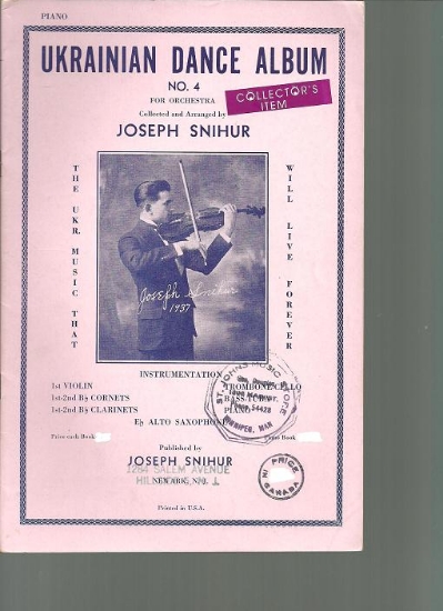 Picture of Ukrainian Dance Album No. 4, Joseph Snihur, accordion sheet music folio