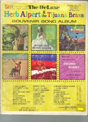 Picture of The Deluxe Herb Alpert & the Tijuana Brass Souvenir Song Album No. 3, Trumpet solo with piano/guitar 