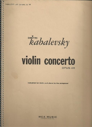 Picture of Violin Concerto Op. 48, Dimitri Kabalevsky, violin/piano, transcribed by the composer himself, sheet music folio