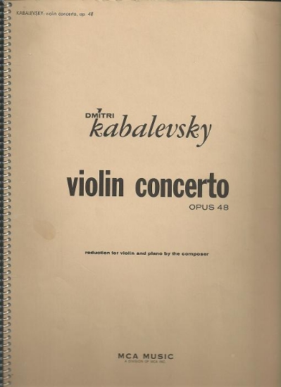 Picture of Violin Concerto Op. 48, Dimitri Kabalevsky, violin/piano, transcribed by the composer himself, sheet music folio
