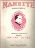 Picture of Nanette, Adam Carroll, dedicated to Vincent Lopez, piano solo sheet music