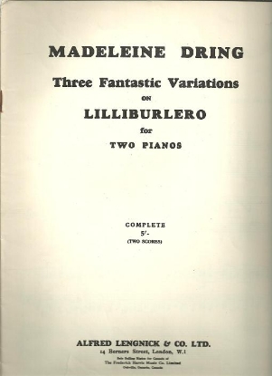 Picture of Three Fantastic Variations on Lilliburlero, Madeleine Dring, piano duo, sheet music folio