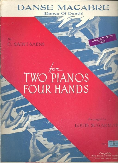 Picture of Danse Macabre, C. Saint-Saens, arr. Louis Sugarman, piano duo, sheet music folio