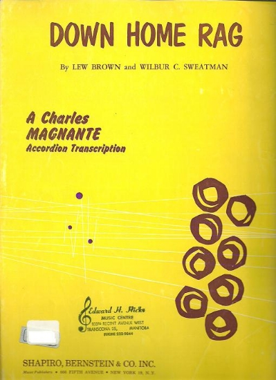 Picture of Down Home Rag, Lew Brown & W. C. Sweatman, arr. for accordion solo by Charles Magnante, sheet music