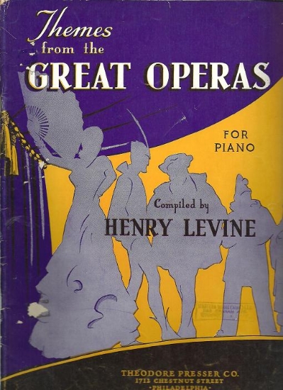 Picture of Themes from the Great Operas, Henry Levine, piano solo transcriptions, sheet music folio