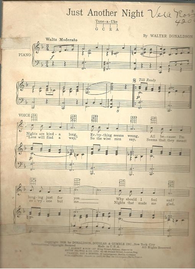 Picture of Just Another Night, Walter Donaldson, recorded by Walter Cummins