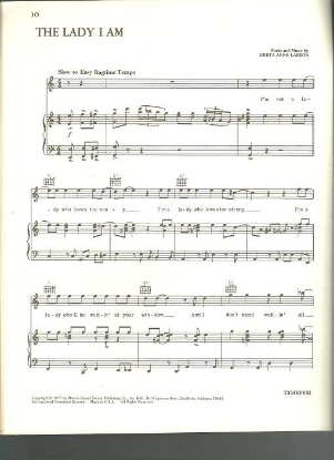 Picture of The Lady I Am, Greta Anne Larson, recorded by Mary MacGregor, sheet music
