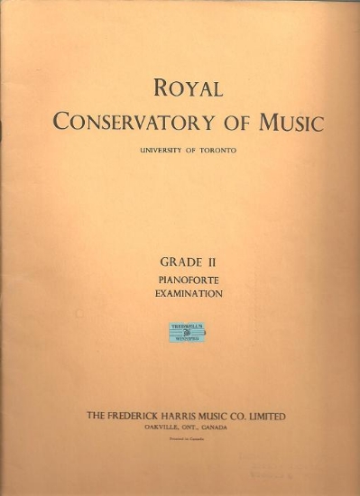 Picture of 1966, Royal Conservatory of Music, Grade 2 Piano Exam Book, 1966 Edition, University of Toronto, sheet music folio, snake-coil bound, out of print, collectible, rare