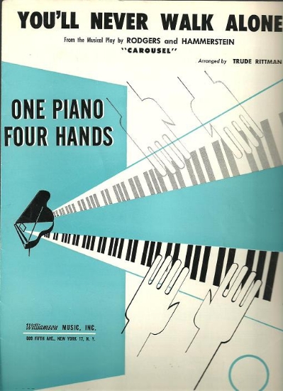 Picture of You'll Never Walk Alone, from "Carousel", Rodgers & Hammerstein, arr. Trude Rittman, piano duet sheet music