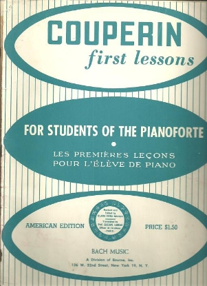 Picture of Couperin First Lessons in Piano, Clara Kora Novich, piano instruction, sheet music folio