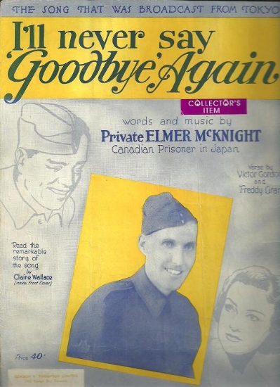 Picture of I'll Never Say Goodbye Again, Elmer McKnight, sheet music