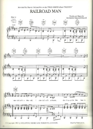 Picture of Railroad Man, Murray McLauchlan, sheet music