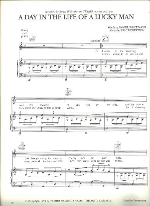 Picture of A Day in the Life of a Lucky Man, Roger Whittaker & Eric Robertson, sheet music