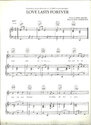 Picture of Love Lasts Forever, Greg Adams & Eric Robertson, sheet music