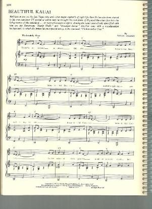 Picture of Beautiful Kauai, Randy Farden, sung by Don Ho, sheet music