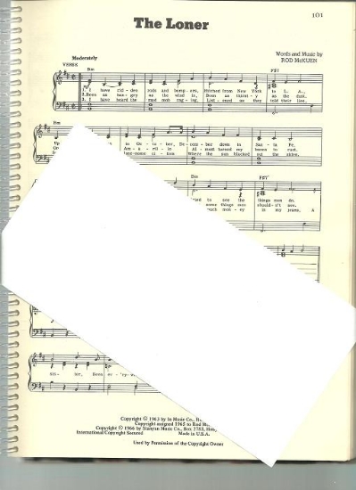 Picture of The Loner, Rod McKuen, sheet music