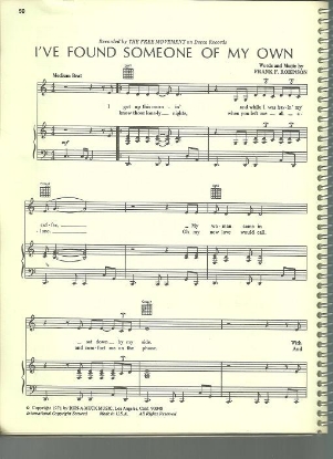 Picture of I've Found Someone of My Own, Frank F. Robinson, recorded by The Free Movement, sheet music