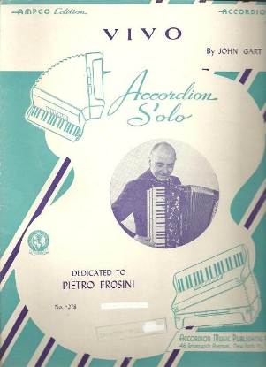 Picture of Vivo, John Gart, dedicated to Pietro Frosini, accordion solo sheet music