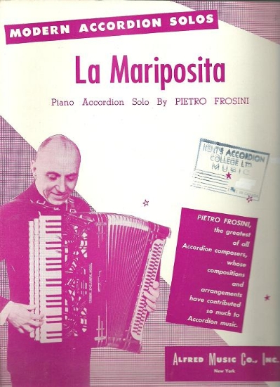 Picture of La Mariposita, Bolero, Pietro Frosini, accordion solo sheet music