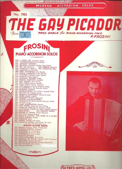 Picture of Gay Picador (Paso Doble), Pietro Frosini, accordion solo sheet music