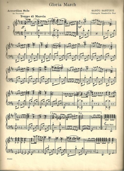 Picture of Gloria March, Santo Santucci, accordion solo sheet music