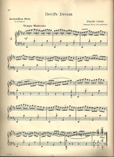 Picture of Devil's Dream, Frank Lucas, accordion solo sheet music