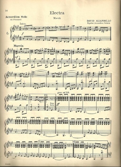 Picture of Electra, March, David Alianiello, accordion solo sheet music