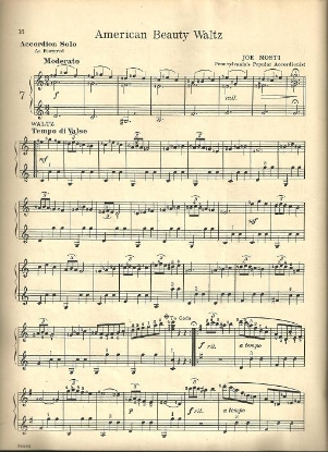 Picture of American Beauty Waltz, Joe Mosti, accordion solo sheet music