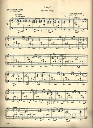 Picture of Lupe, Spanish Tango, Joseph Fiorito, accordion solo sheet music
