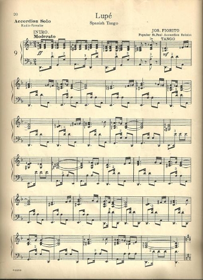 Picture of Lupe, Spanish Tango, Joseph Fiorito, accordion solo sheet music
