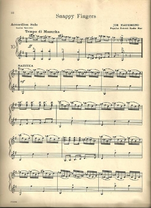 Picture of Snappy Fingers, Joe Massimeno, accordion solo sheet music