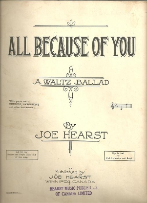 Picture of All Because of You, Joe Hearst, sheet music