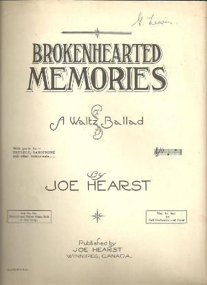 Picture of Brokenhearted Memories, Joe Hearst, sheet music