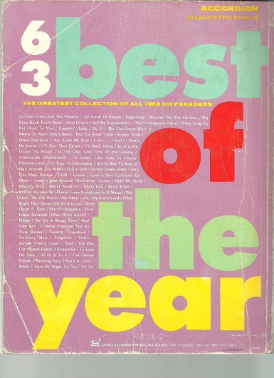 Picture of 63 Best of the Year, edited & arranged by Pietro Deiro Jr., accordion sheet music songbook