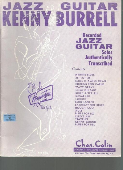Picture of Jazz Guitar, Kenny Burrell, 18 original compositions, guitar solo, sheet music folio