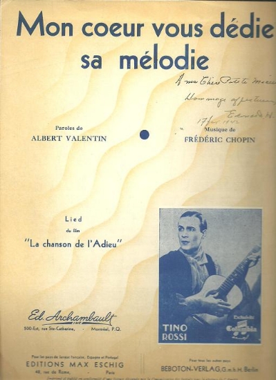 Picture of Mon coeur vous dedie sa melodie, Albert Valentin & Frederic Chopin