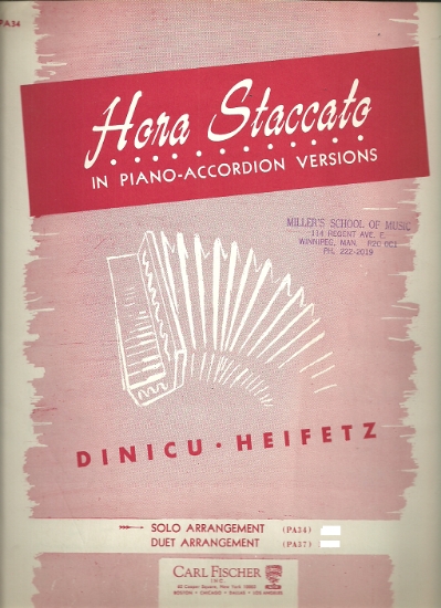 Picture of Hora Staccato, Dinicu-Heifetz, arr. Bernard Alkoff, accordion solo sheet music