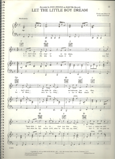 Picture of Let the Little Boy Dream, Even Stevens, sheet music