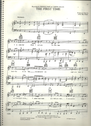 Picture of The First Time, Jack Grayson, sung by Freddie Hart, sheet music