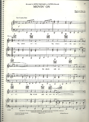 Picture of Movin' On, Merle Haggard, sheet music