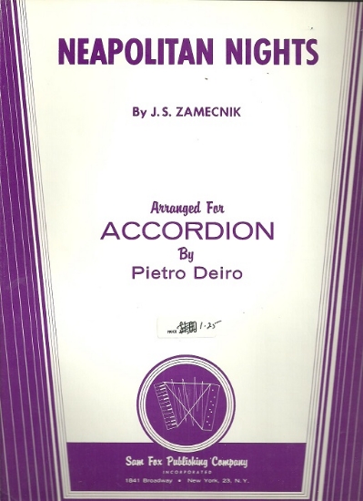 Picture of Neapolitan Nights, J. S. Zamecnik, arr. Pietro Deiro, accordion solo sheet music