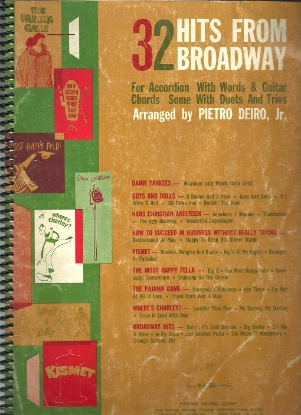 Picture of 32 Hits from Broadway, arr. Pietro Deiro Jr., accordion sheet music songbook
