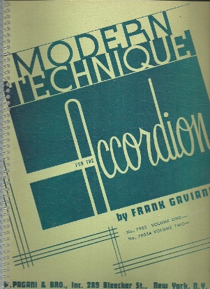 Picture of Modern Technique for the Accordion Book 1, Frank Gaviani, coil bound, sheet music folio