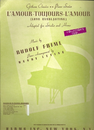 Picture of L'amour Toujours l'amour (Love Everlasting), Rudolph Friml, arr. Henry Levine