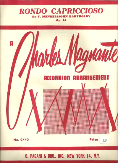 Picture of Rondo Capriccioso Op. 14, F. Mendelssohn, arr. Charles Magnante, acaccordion solo sheet music