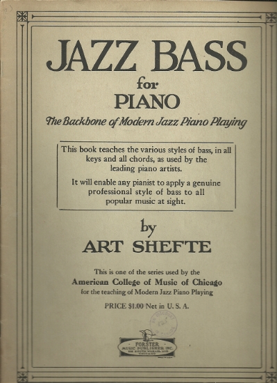 Picture of Jazz Bass for Piano, Art Shefte, piano solo, sheet music folio
