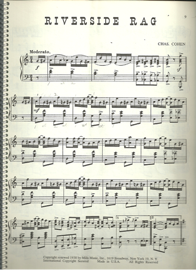 Picture of Riverside Rag, Charles Cohen, piano solo
