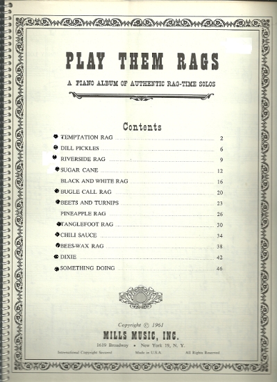 Tredwells-Music.com|Sugar Cane Rag, Scott Joplin, piano solo sheet ...