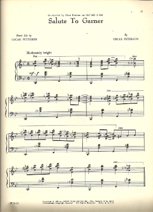 Picture of Salute to Garner, Oscar Peterson, piano solo sheet music