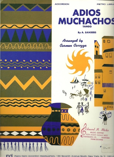 Picture of Adios Muchachos, A. Sanders, arr. Carmen Carrozza, accordion solo sheet music